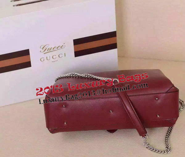 Gucci Interlocking Leather Shoulder Bag 387605 Burgundy