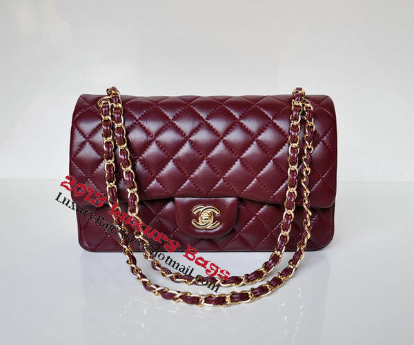 Chanel 2.55 Series Flap Bag Burgundy Patent Leather A1112 Gold