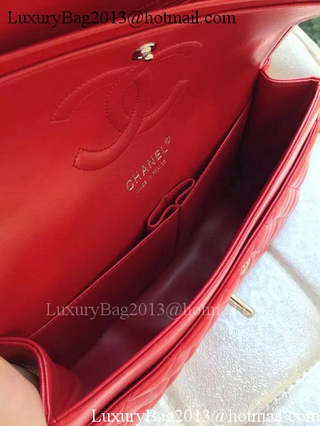 Chanel 2.55 Series Flap Bag Red Original Leather A01112 Silver