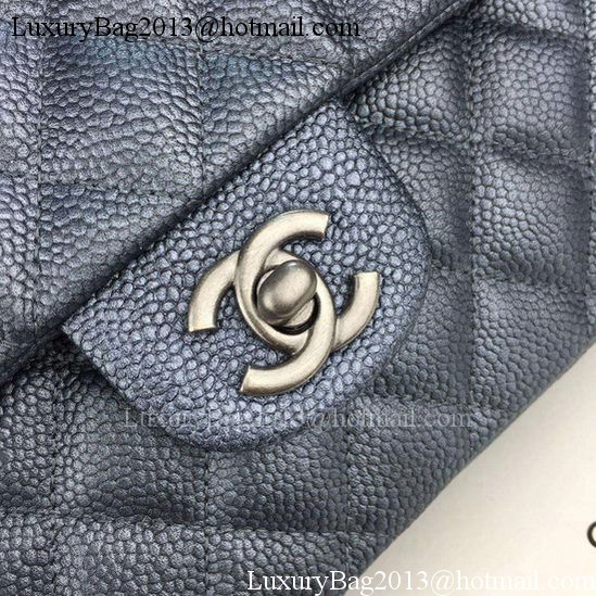 Chanel 2.55 Series Flap Bag Black Cavier Leather A05480 Silver