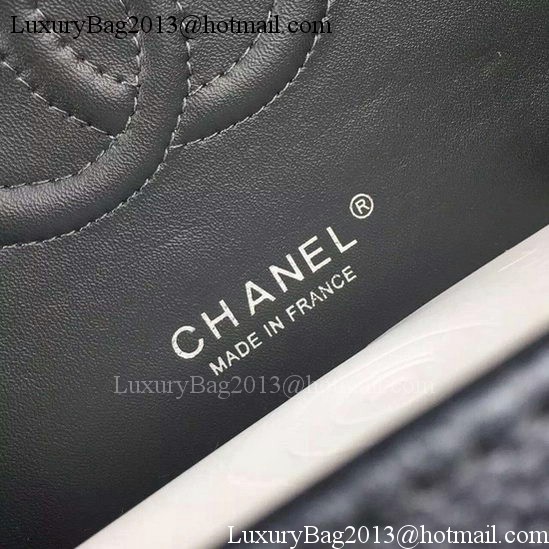 Chanel 2.55 Series Flap Bag Black Cavier Leather A05480 Silver