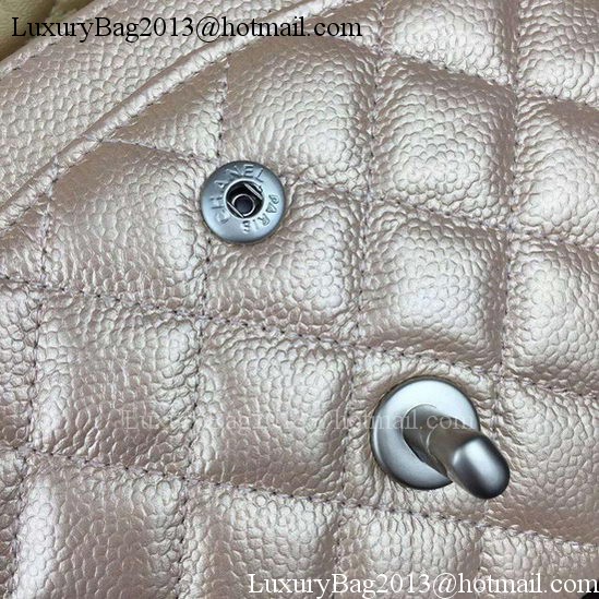 Chanel 2.55 Series Flap Bag Champagne Cavier Leather A05480 Silver