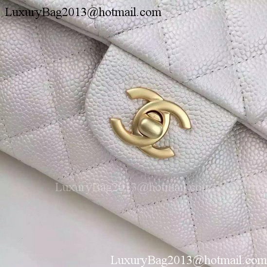 Chanel 2.55 Series Flap Bag OffWhite Cavier Leather A05480 Gold