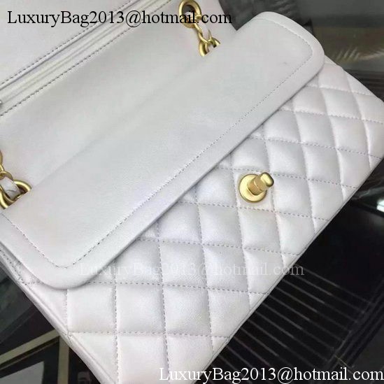 Chanel 2.55 Series Flap Bag OffWhite Sheepskin Leather A06375 Gold