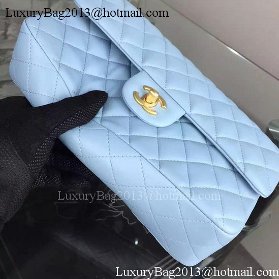 Chanel 2.55 Series Flap Bag SkyBlue Sheepskin Leather A06375 Gold