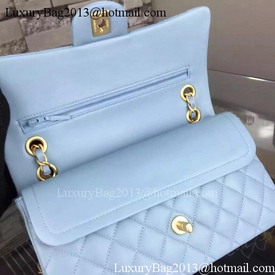 Chanel 2.55 Series Flap Bag SkyBlue Sheepskin Leather A06375 Gold