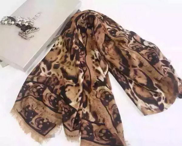 Alexander McQueen Scarf Cashmere MCQ07 Brown