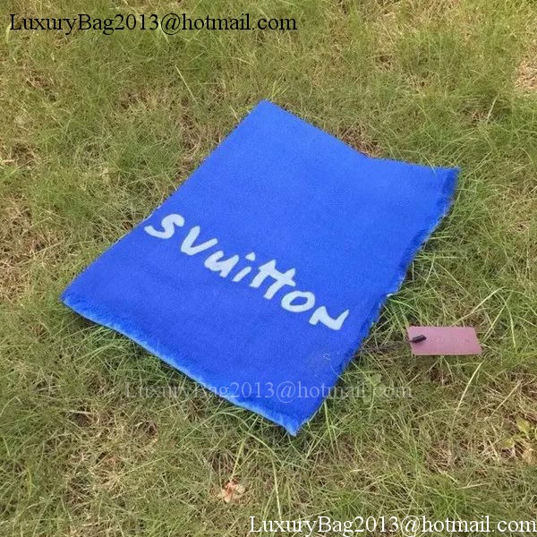 Louis Vuitton Scarf Cashmere LV109 Blue