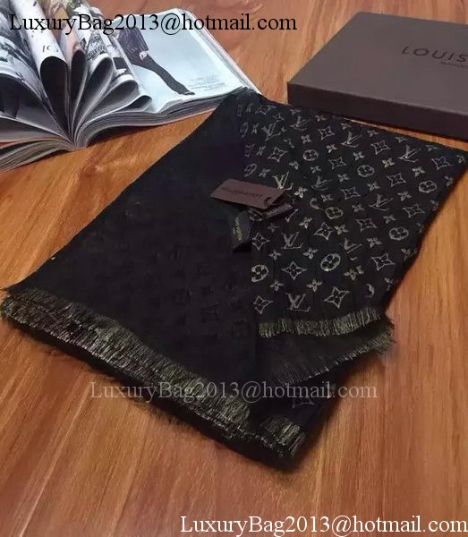 Louis Vuitton Scarf Silk LV107 Black