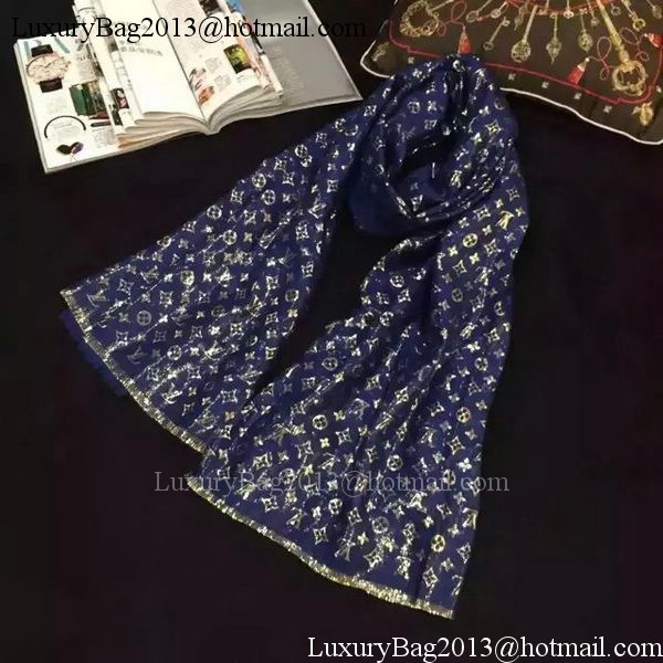 Louis Vuitton Scarf Silk LV112 Blue