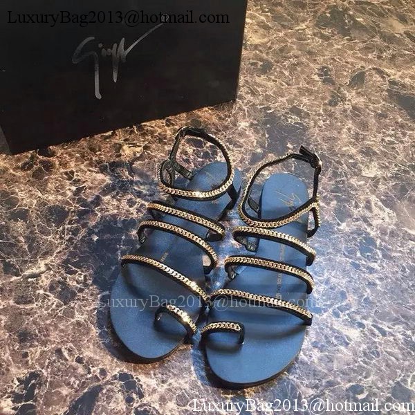 Giuseppe Zanotti Leather Flip Flops GZ0389 Black