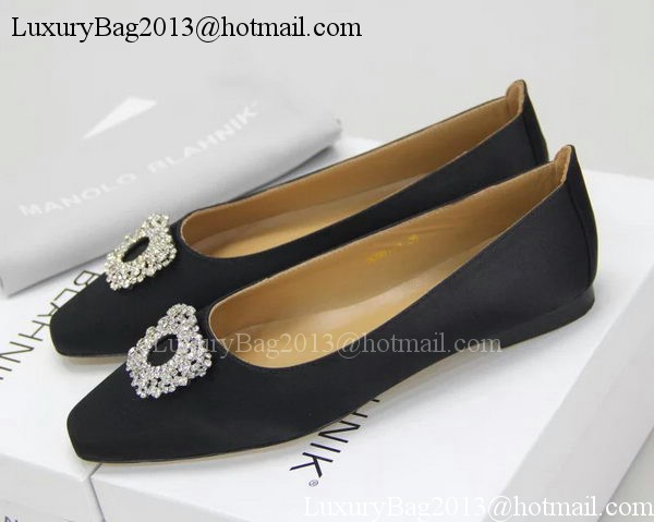 Manolo Blahnik Ballerina Satin Canvas MB095 Black