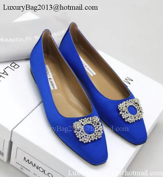 Manolo Blahnik Ballerina Satin Canvas MB095 Blue