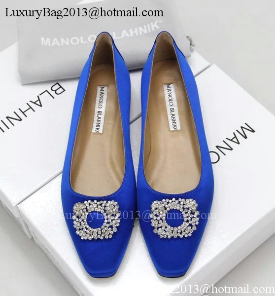 Manolo Blahnik Ballerina Satin Canvas MB095 Blue