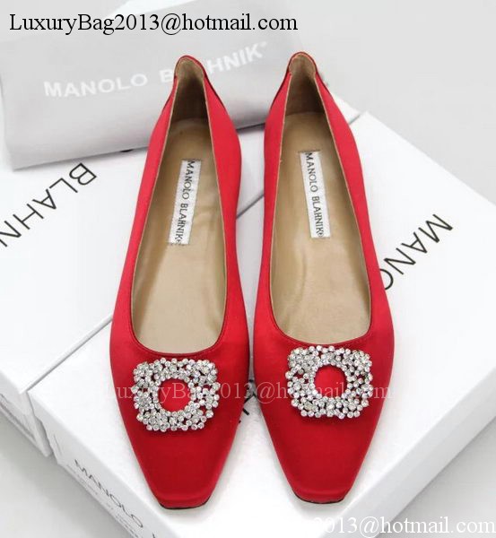 Manolo Blahnik Ballerina Satin Canvas MB095 Red