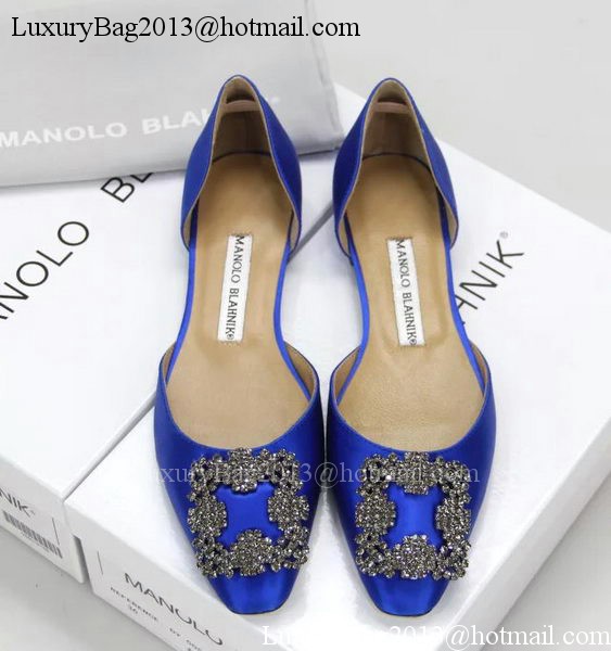 Manolo Blahnik Ballerina Satin Canvas MB099 Blue