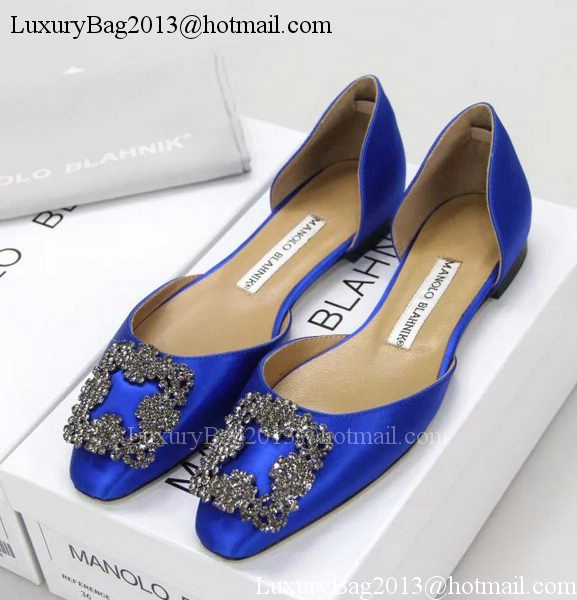 Manolo Blahnik Ballerina Satin Canvas MB099 Blue