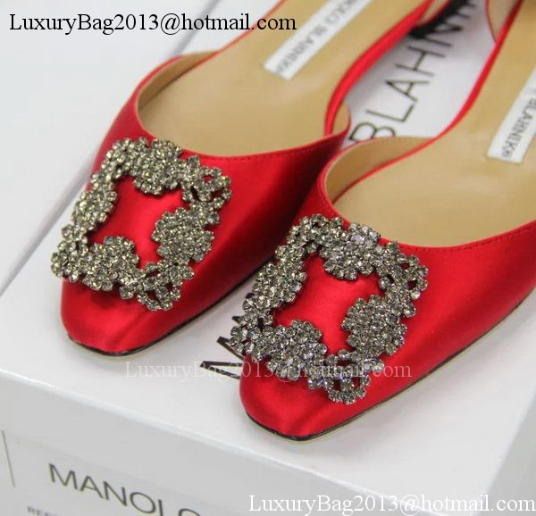 Manolo Blahnik Ballerina Satin Canvas MB099 Red