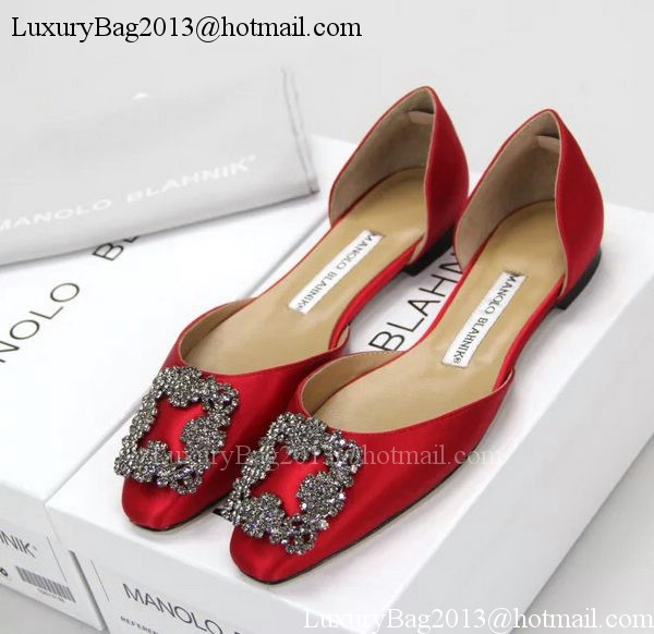 Manolo Blahnik Ballerina Satin Canvas MB099 Red