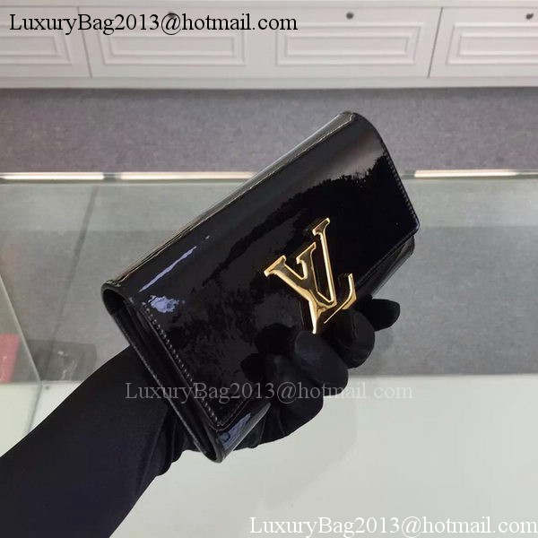 Louis Vuitton Vivienne Patent Leather LV Long Wallet M31637 Black