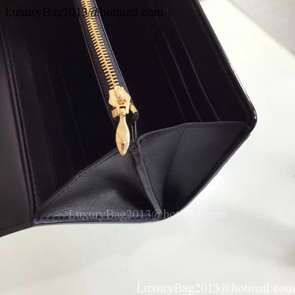 Louis Vuitton Vivienne Patent Leather LV Long Wallet M31637 Black