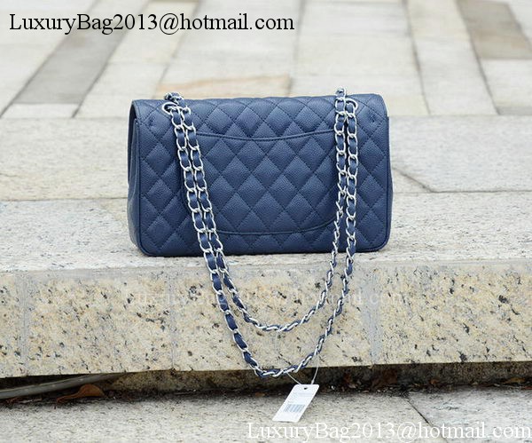 Chanel 2.55 Series Flap Bag Blue Cannage Pattern A1112 Silver