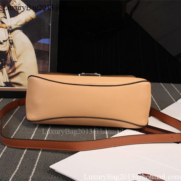 Gucci Clafskin Leather Top Shoulder Bag 387652 Apricot