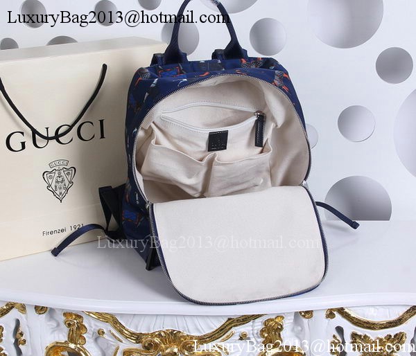 Gucci Horse Print Backpack 353476 Blue