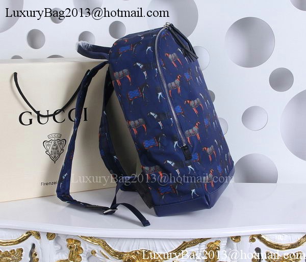 Gucci Horse Print Backpack 353476 Blue