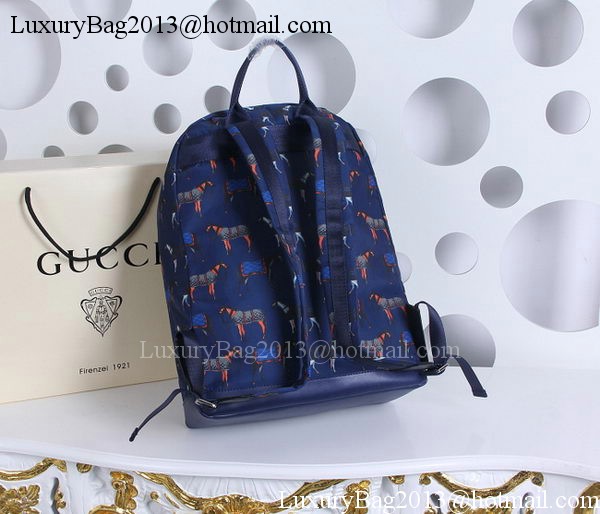 Gucci Horse Print Backpack 353476 Blue