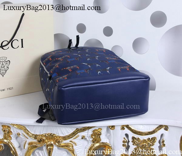 Gucci Horse Print Backpack 353476 Blue