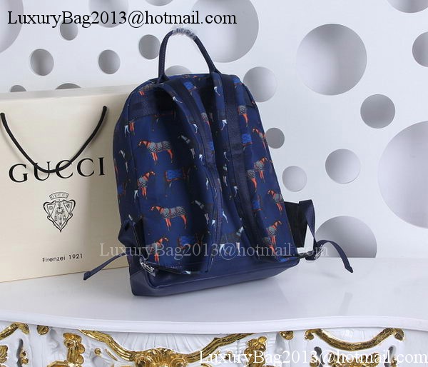 Gucci Horse Print Backpack 353476 Blue