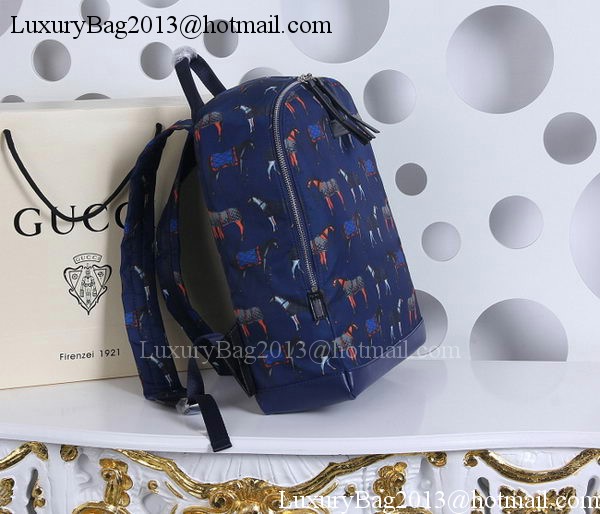 Gucci Horse Print Backpack 348769 Blue