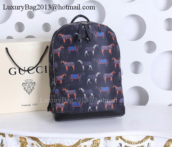 Gucci Horse Print Backpack 366523 Black