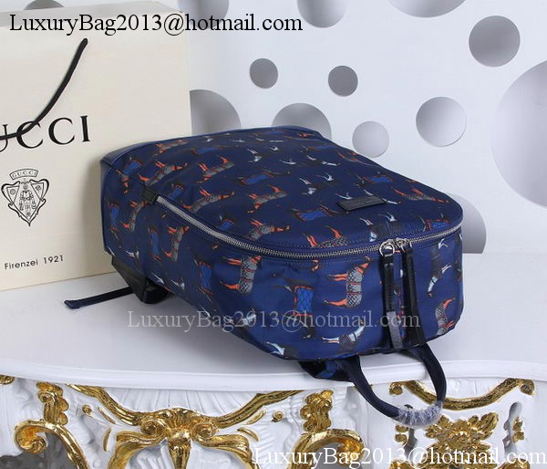 Gucci Horse Print Backpack 366523 Blue