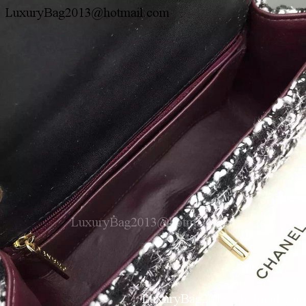 Chanel 2.55 Series Flap Bag Original Fabric A1025 Black&White