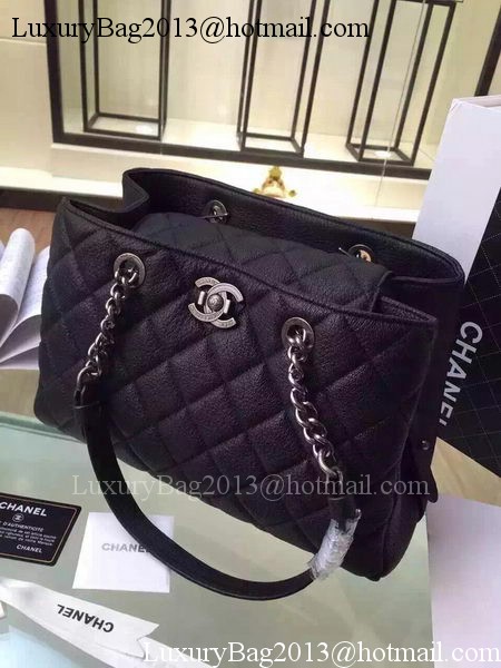 Chanel Shopper Bag Original Deer Leather A96299 Black