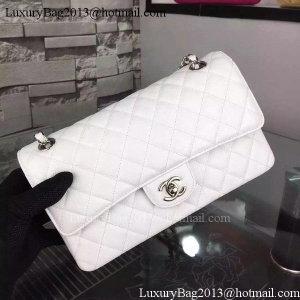 Chanel 2.55 Series Flap Bag Cannage Pattern Leather CF8024 White