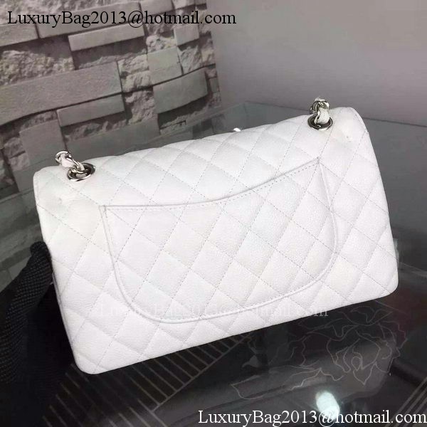 Chanel 2.55 Series Flap Bag Cannage Pattern Leather CF8024 White