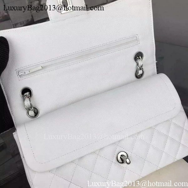 Chanel 2.55 Series Flap Bag Cannage Pattern Leather CF8024 White