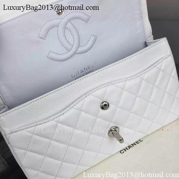 Chanel 2.55 Series Flap Bag Cannage Pattern Leather CF8024 White