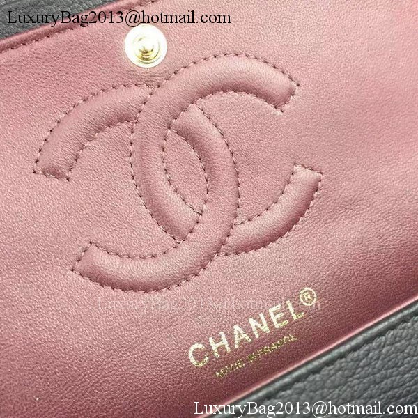 Chanel 2.55 Series Flap Bag Deerskin Leather A1112 Black