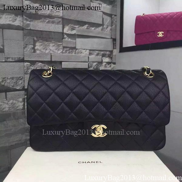 Chanel 2.55 Series Flap Bag Deerskin Leather A1112 Black