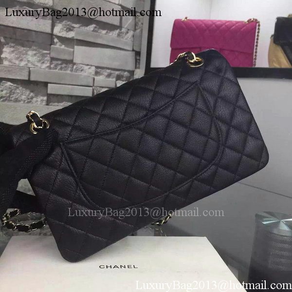 Chanel 2.55 Series Flap Bag Deerskin Leather A1112 Black