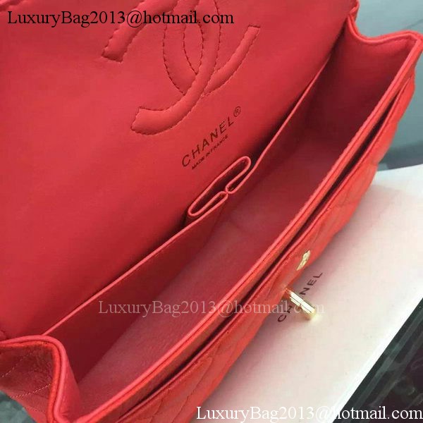 Chanel 2.55 Series Flap Bag Deerskin Leather A1112 Red