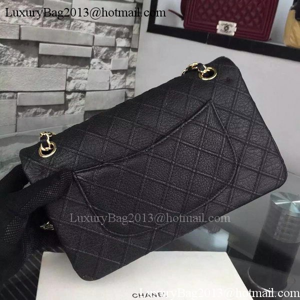 Chanel 2.55 Series Flap Bag Deerskin Leather A5024 Black