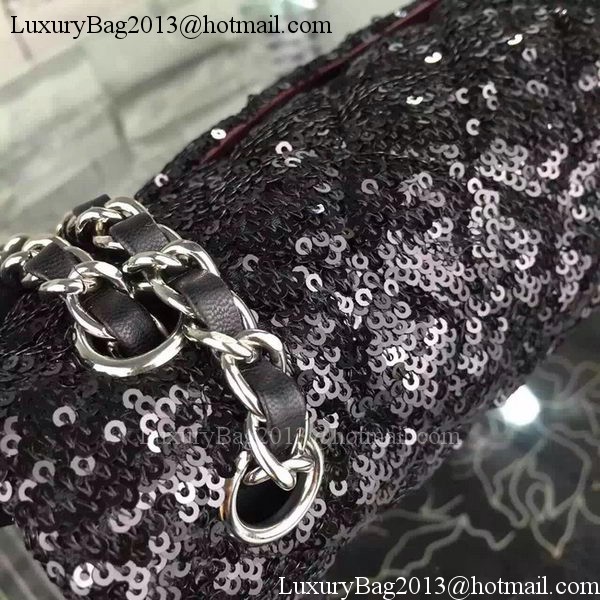 Chanel 2.55 Series Flap Bag Original SEQUIN A1112 Black