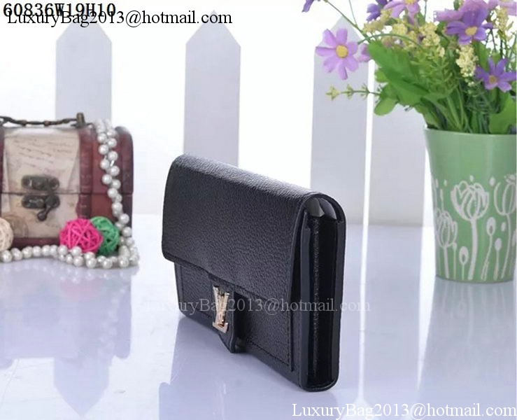 Louis Vuitton Soft Calf Leather LOCKME WALLET M60861 Black