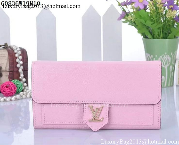 Louis Vuitton Soft Calf Leather LOCKME WALLET M60861 Pink