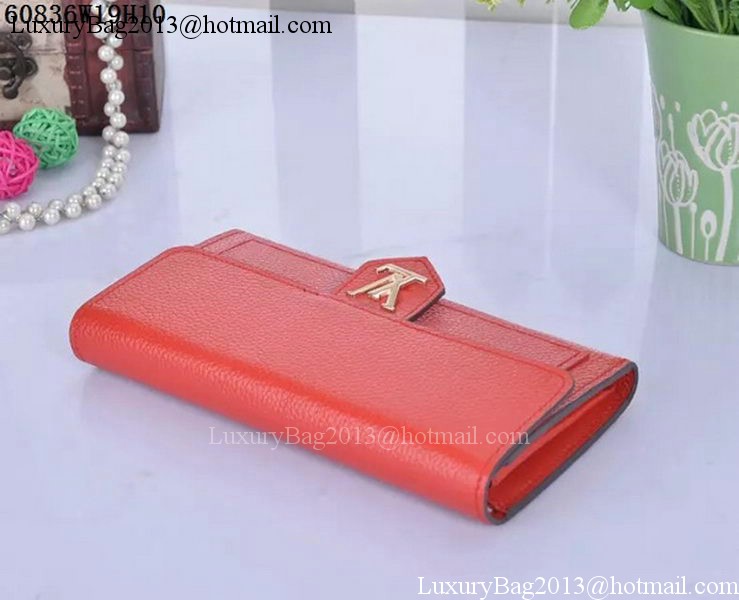 Louis Vuitton Soft Calf Leather LOCKME WALLET M60861 Red